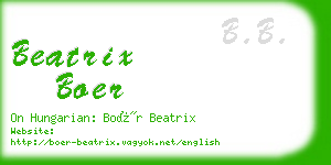 beatrix boer business card